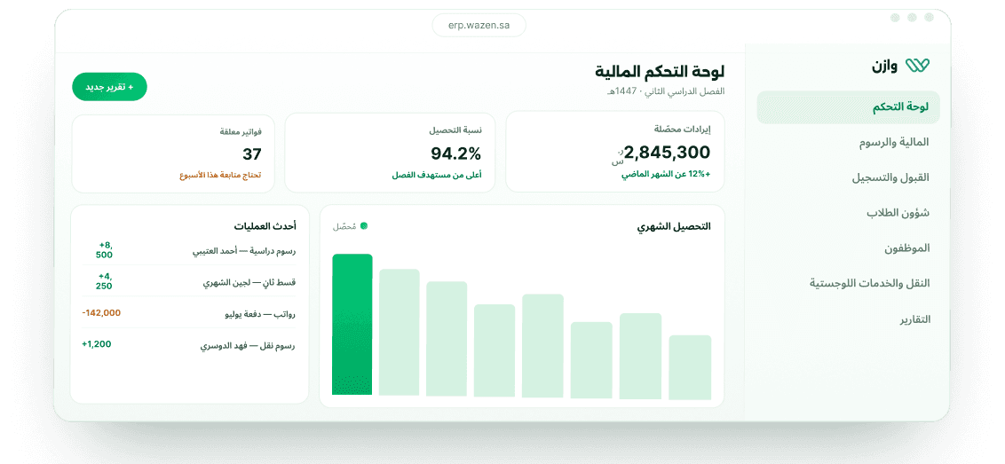 School ERP Dashboard UI