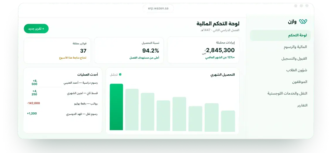 School ERP Dashboard UI